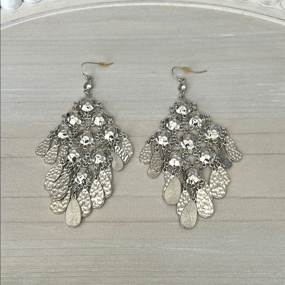 Elegant Silver Chandelier Earrings